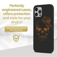 thumbnail image 2 of Case Yard Wooden Case for iPhone-11-Pro-Max Soft TPU Silicone cover Slim Fit Shockproof Wood Protective Phone Cover for Girls Boys Men and Women Supports Wireless Charging Skull Flower Design, 2 of 7