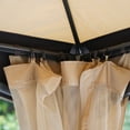 thumbnail image 6 of Outsunny 10' x 10' Outdoor Gazebo with Netting and Curtains, Patio Gazebo Canopy with 2-Tier Soft Top Roof and Steel Frame for Lawn, Garden, Backyard and Deck, 6 of 9