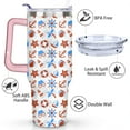 thumbnail image 3 of 40oz Ocean Nautical Anchor Stainless Steel Flip Straw Tumbler Spill Proof Travel Cup Double Wall Vacuum Insulated Coffee Mug with Top Handle, 3 of 6