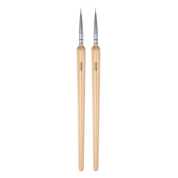Uxcell 2pcs Detail Paint Brushes 6mm Nylon Miniature Painting Brush for Watercolor Acrylic Painting(00000#)