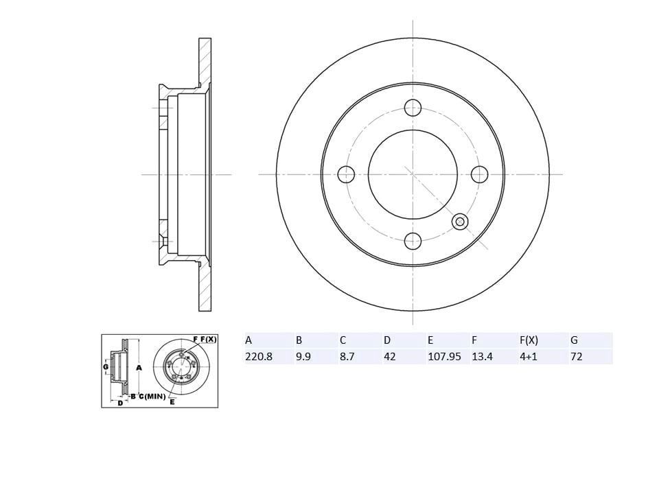 Winstop Brake Rotor, Front WS227571, Ford Fiesta 1980-1978