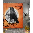 thumbnail image 2 of Halloween Crow Shower Curtain Set ，Waterproof Fabric Shower Curtains Classic Moon Branches Orange Retro Art Shower Curtains for Bathroom,Bathroom Decor 54x"78", 2 of 6