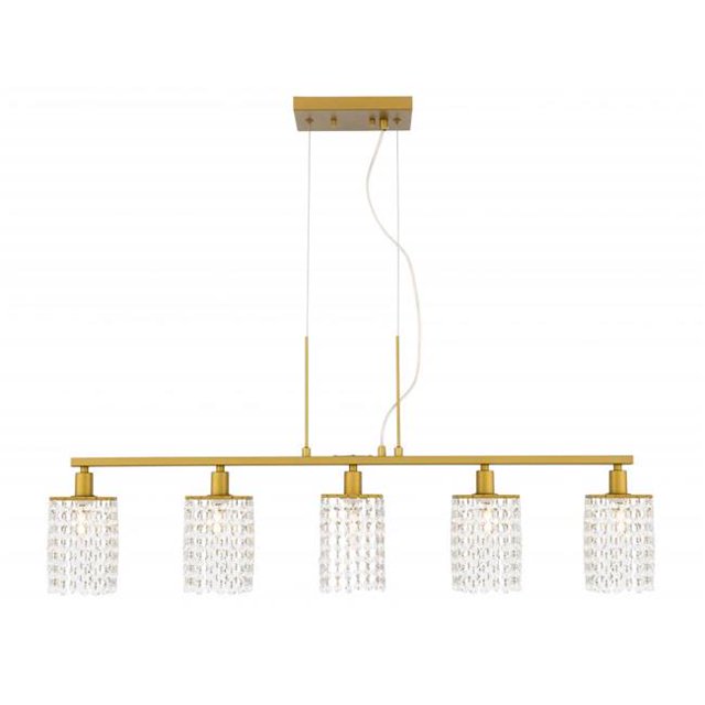 Living District LD7503BR Taylor 5 Light Brass Ceiling Pendant