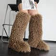 thumbnail image 3 of Women's Winter Faux Mongolian Fur Knee High Snow Boots-Warm Fashionable Solid Boots, 3 of 4