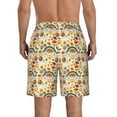 thumbnail image 3 of KLL 70s Hippie Style Men's Casual Summer Beach Shorts Hawaiian Shorts with Pockets-Small, 3 of 5