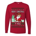 thumbnail image 2 of Wild Bobby Merry Christmas Y'all, Santa Christmas Sweater | Funny Holiday Men Long Sleeve Shirt, 2 of 4
