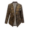 thumbnail image 4 of Blazer Décontracté pour Femmes Blouse Boutonnée Cardigan Ajusté Col en V Veste de Loisirs Imprimée Mode Mid Length, 4 of 6