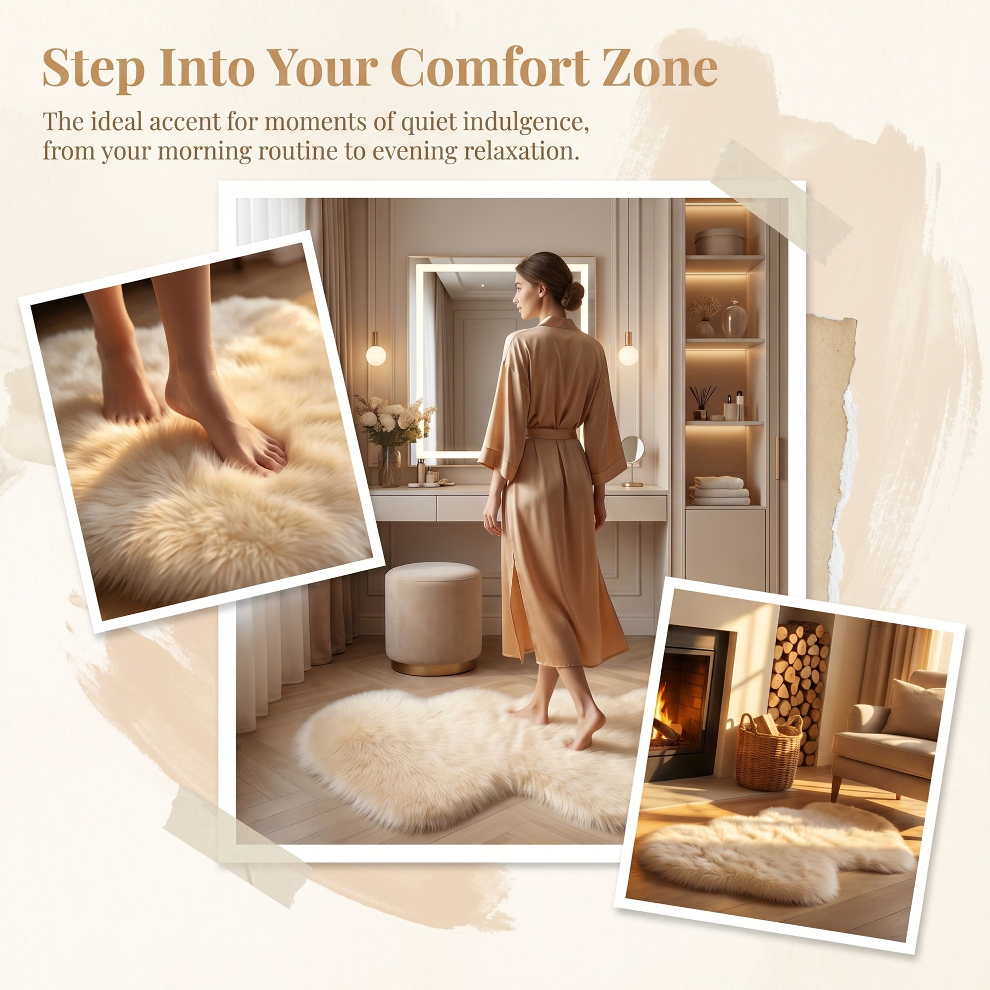 Unique Bargains Soft Fluffy Non Slip Narrow Fuzzy Shaggy Area Rug 28" x 14" Beige Yellow