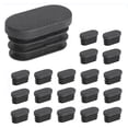 thumbnail image 1 of 100 tapas de extremo de plástico de 15 x 30 mm para patas de muebles, tapas de extremo ovaladas para patas de silla de plástico, para tubos ovalados., 1 of 5