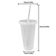thumbnail image 3 of 700ml Reusable Cup Plastic Tumbler With Lid Transparent Water Cup With Straw Cold Cup Straw 1pcs, 3 of 4