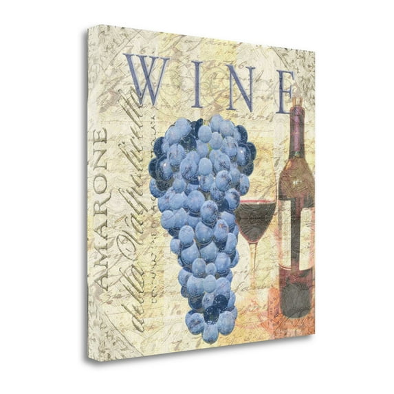 Tangletown Art, 20 x 20 "Amarone Wine Night " by Lisa Wolk, Gallery Wrap Canvas
