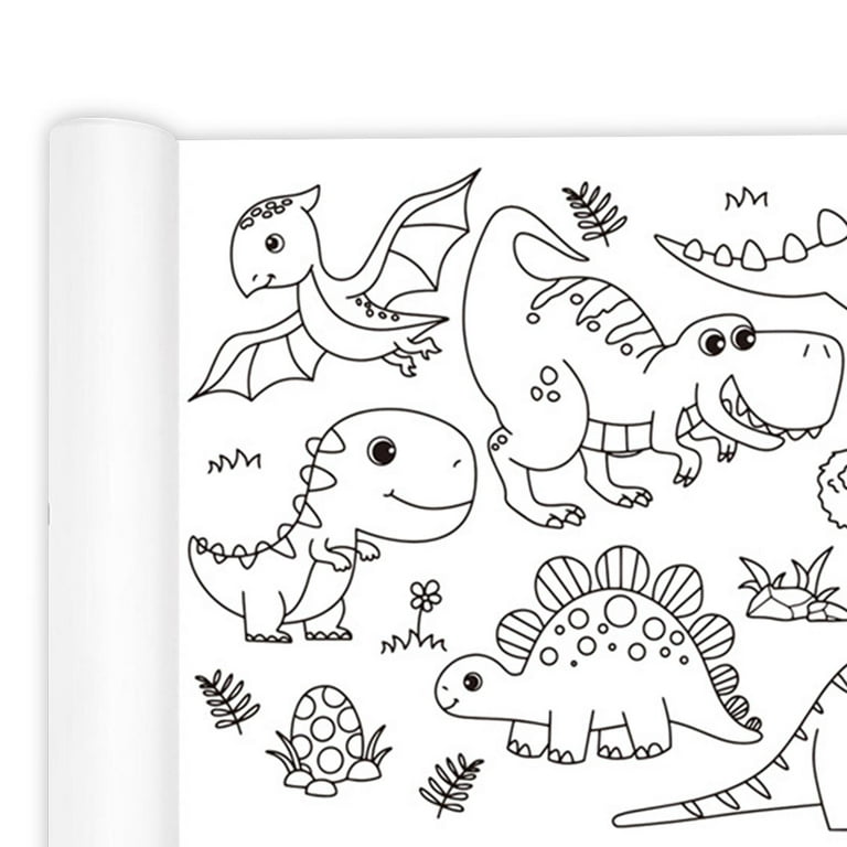 Amind4U Kids Drawing Paper Roll 120inches Drawing Paper Childrens Drawing  Roll Coloring Paper Roll Filling Paper Gift for Kids (Dinosaure&Animal)