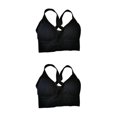 thumbnail image 4 of Thinsony Supportive Sports Bra Yoga Crop Top Vest for Workouts Black L 2Set, 4 of 6