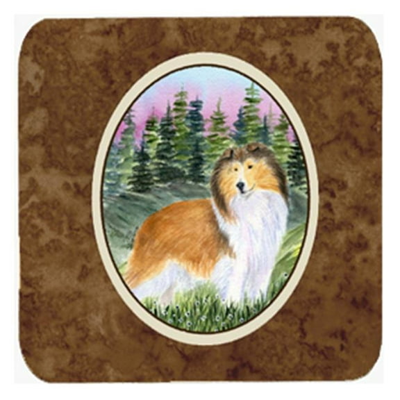 Sheltie Foam Coasters - Set Of 4, 3.5 x 3.5 In.