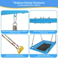 thumbnail image 2 of Metal Swing Sets for Backyard, Kids Outdoor Playground Playset with Swing, Flying Saucer, Tree Climbing Rope, Basketball Hoop Combo, 2 of 8