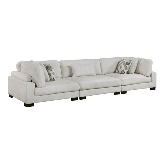Lexicon Corydon Microfiber Upholstered Sofa in Beige