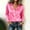 *Hot Pink, variant on ClodeEU Women's Satin V Neck Long Sleeve Button Down Blouse,Casual Loose Fit Office Shirt Top Beige,Women's Plus L