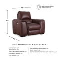 thumbnail image 3 of Ashley Furniture Alessandro Leather Power Recliner with Headrest in Red, 3 of 13