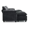 thumbnail image 6 of Ktaxon 120" W Sectional Sofa U Shaped Couch with Double Chaise Chenille Sleeper Set with 3 Oversized Seats Black, 6 of 7