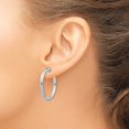 thumbnail image 6 of Diamond2Deal 925 Sterling Silver RH-plated 3x31mm Non-Pierced Round Hoop Earrings for Women (L- 1.23 inch, W- 1.23 inch), 6 of 6