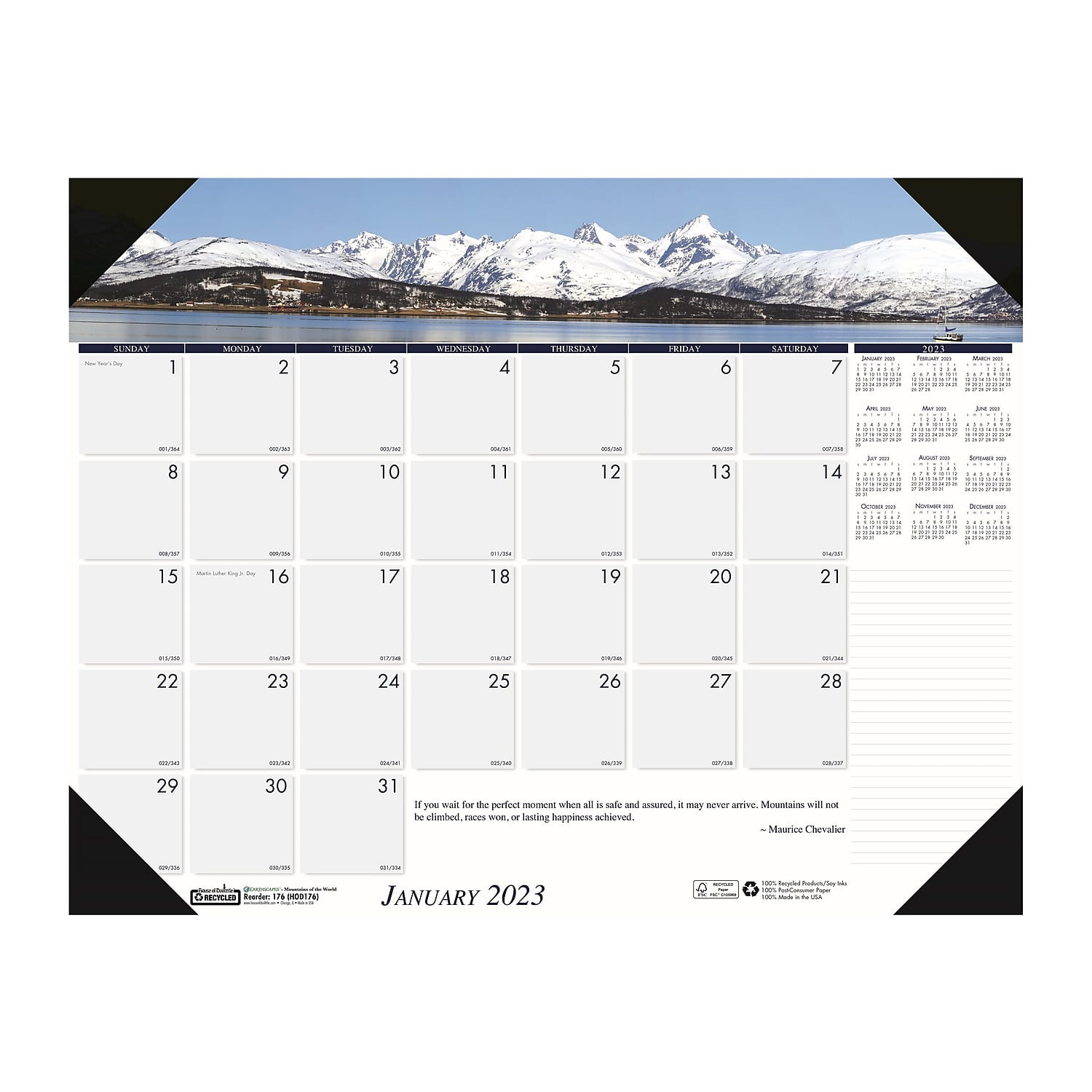 2023 House of Doolittle Earthscapes Mountains 17' x 22' Monthly Desk Pad Calendar (176-23)