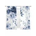 thumbnail image 6 of Blue Floral Art Sheer Curtains for Living Room Bedroom Watercolor Botanical Spring Flowers Sheer Curtains 72 Inch Long 2 Panels Set Light Filtering Curtain Window Treatments Drapes for Dining Room, 6 of 6