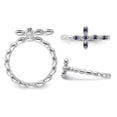 thumbnail image 4 of 1/10 Carat (ctw) Lab-Created Sapphire Cross Ring in Sterling Silver, 4 of 5
