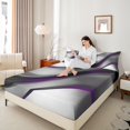 thumbnail image 4 of Feelyou Chic Abstract Striped Full Size Sheets, Fashion Geometric Bed Sheets, Teen Kid Child Adult Sheet Sets, Luxury Bedroom Decor, 4 Pieces, 4 of 7