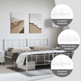 thumbnail image 4 of vidaXL White King Metal Bed Frame with Headboard & Slats, No Mattress, Easy Assembly, 4 of 9