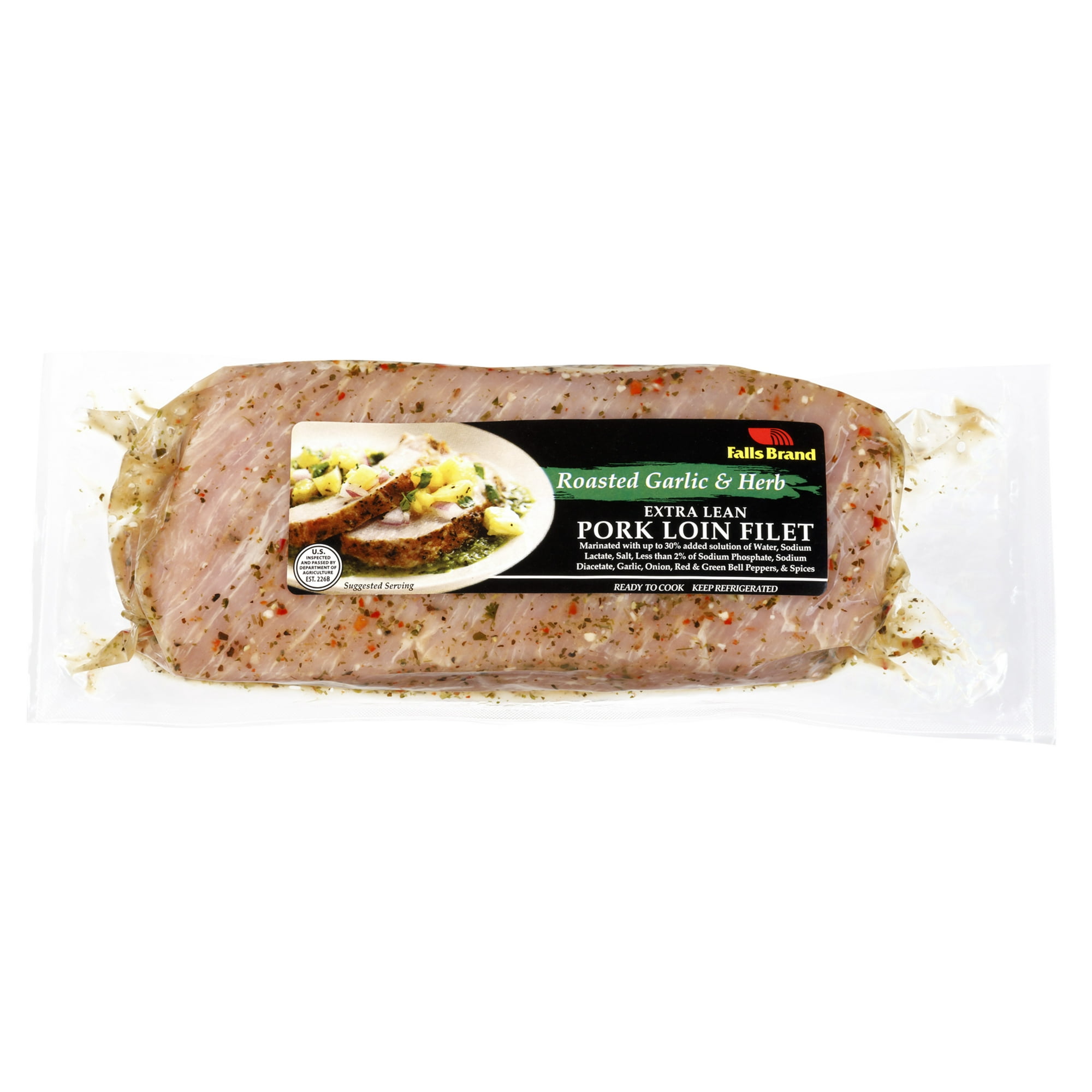 Falls Brand™ Roasted Garlic and Herb Extra Lean Pork Loin Filet,1 Per Package, 1.5-2.5 Lbs