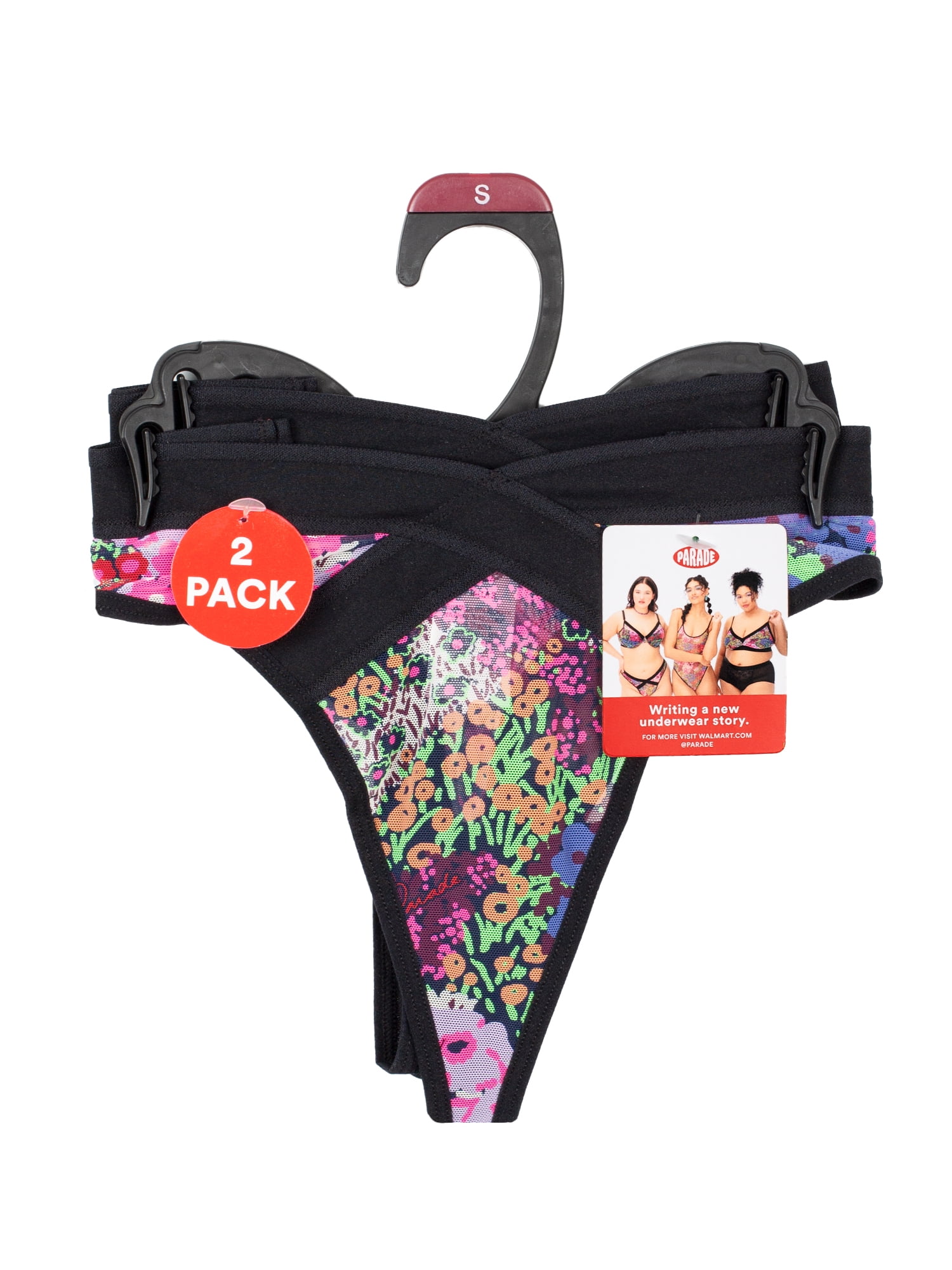 Parade Mesh Strappy Thong Underwear, 2-Pack, Sizes XS to 3XL