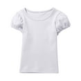 thumbnail image 6 of Girls Puff Sleeve T Shirts For Toddlers Crew Neck Short Sleeve Tops Cute Casual Tees for Summer and Dressy Outfits, 6 of 8