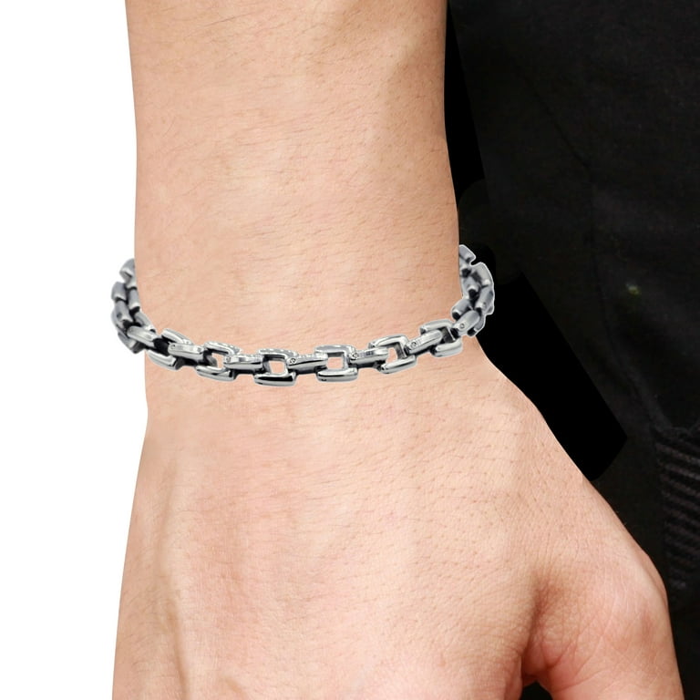 Men's Stainless Steel Square Chain Bracelet