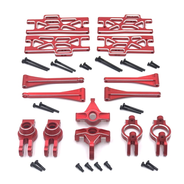 Youkk Metal C-Shaped Seat Front Rear Upper Lower Swing Arm RC Crawler Vehicle Steering Cup Upgrade Parts Kit Accessories Red