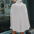 thumbnail image 5 of RMGVDSD Womens Turtleneck Knitted Sweater Batwing Sleeveless Hem Side Slit Pullover Tops Solid Color Loose Cape Shawl Sweater Fall Outfits for Women /White, 5 of 7