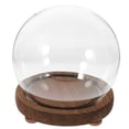thumbnail image 1 of GOOHOCHY Cúpula redonda de vidrio transparente vacía con base de madera, soporte decorativo tipo globo para plantas pequeñas, recuerdos y decoración del hogar., 1 of 8
