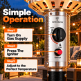 thumbnail image 6 of Syngar Patio Heater for Outdoor Use, Propane Heater for Outdoor with Wheels, 50000 Btu, Stainless Steel, Stable Base for Home, Backyard, Black, 6 of 7