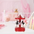 thumbnail image 4 of CRAFTHROU Elegant Red Carousel Musical Box for Home Use Plastic Decor Plays Melodies Size 6.5x6.5x8.5 Inches, 4 of 4