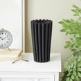 thumbnail image 2 of DecMode 12" Abstract Dimensional Ribbed Black Ceramic Vase with Cylindrical Ridges, 2 of 9