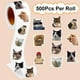 thumbnail image 5 of Pegatinas de gato rizadas de gran venta transfronteriza, paquete de pegatinas de expresión linda, cinta de sellado decorativa para sobres de regalo, 500 unidades por rollo, 5 of 7