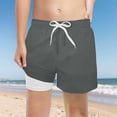 thumbnail image 2 of XEGLSBU Boys Swim Trunks with Shirt Boys Fashion Solid Swim Trunks with Compression Liner Stretch Swim Shorts (z260515-Grey-B Size 2-3 Years), 2 of 4