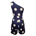 thumbnail image 4 of Fesfesfes Jumpsuit for Women Wide Leg Pants Polka Dot Striped Printed One-shoulder Shorts Jumpsuits, 4 of 8