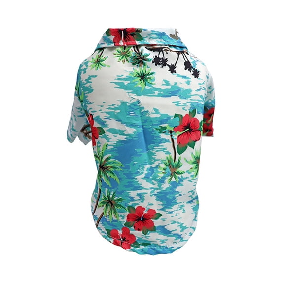 Summer Hawaiian Style Pet Shirt,Tropical Palm Tree Print Dog T-Shirt for Beach Vacations,Fashionable Breathable Puppy Apparel for Cats and Dogs,Size XL
