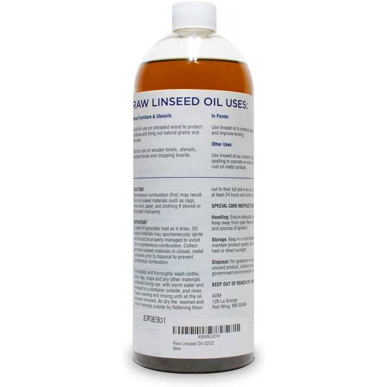 LinSheen Raw Linseed Oil Flaxseed Wood Treatment Conditioner to Rejuvenate, Restore and Condition Wood Patio Furniture, Decks to Kitchen Cutting