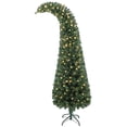 thumbnail image 2 of HOMCOM 6 ft Prelit Whimsical Christmas Tree, Xmas Tree with 200 LEDs and 8 Modes, Slim High Mountain Fir Holiday Decor, Green, 2 of 9