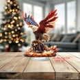 thumbnail image 2 of Bpyeka Patriotic Spread Wings Bald Eagle 2D Acrylic Figurine American Flag Feather Design Tabletop Home Decor, 2 of 5