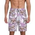 thumbnail image 1 of Fotbe Owl And Floral Pantalones Cortos de Pijama para Hombre, Ropa de Dormir, Pantalones de Pijama Cortos para Hombre-4X-Large, 1 of 6