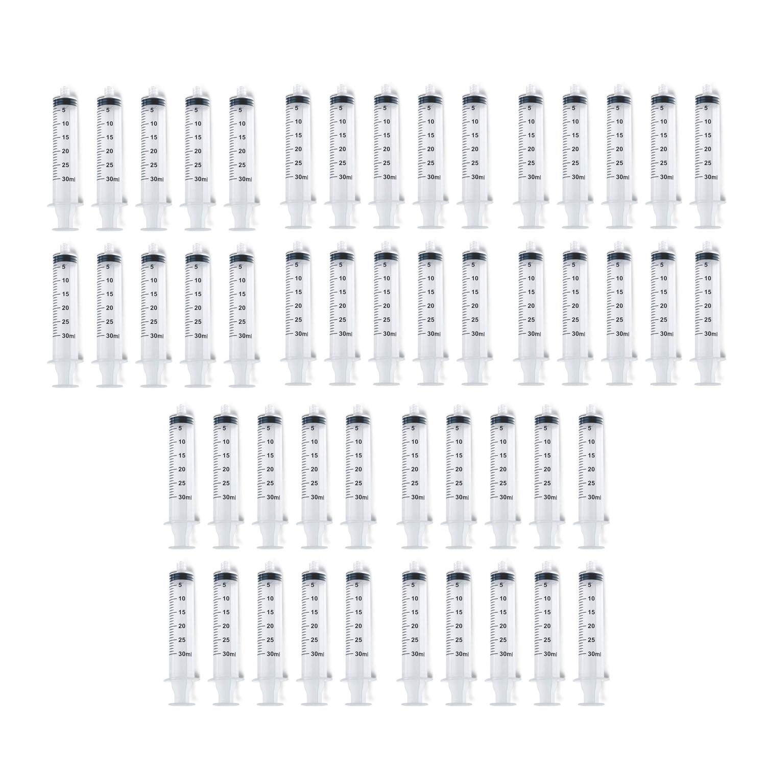 30ml Syringe Only with Luer Lock Tip - 50 Syringes Without a Needle by Easy Glide - Great for Medicine, Feeding Tubes, and Home Care