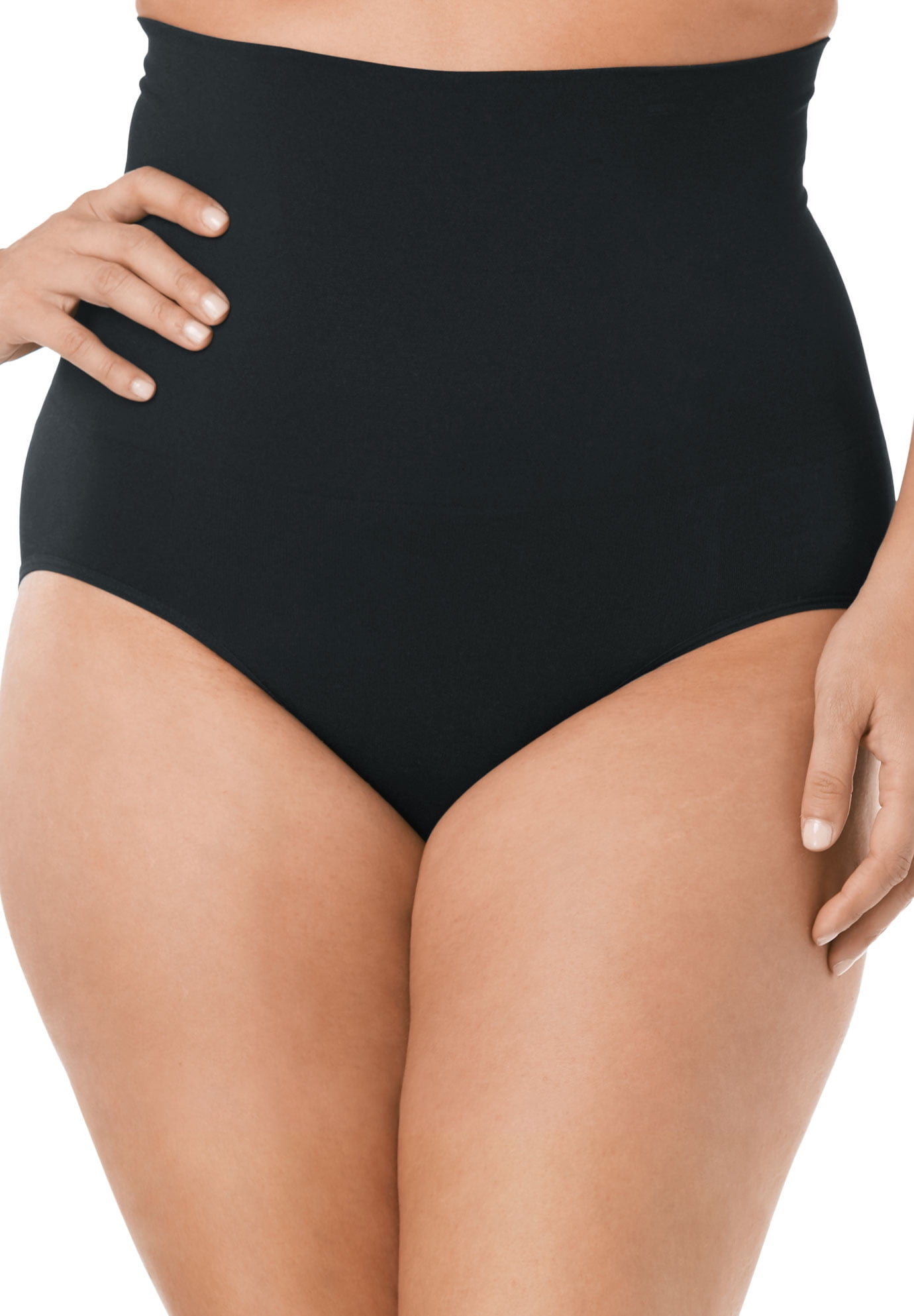 Secret Solutions Women's Plus Size Seamless High Waist Brief Body Shaper - 24/26, Black Walmart.com