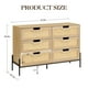 thumbnail image 4 of Cajonera de Ratán Natural de 47.2" con 6 Cajones, Cómoda Estilo Campestre con Patas Metálicas, Organizador Moderno para Closet, Sala, 4 of 5